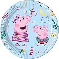 Procos 93436 Peppa Pig Party Plates Size 23 cm Pack of 8 Disposable Paper Plates Children's Birthday Party Tableware FSC® Mix