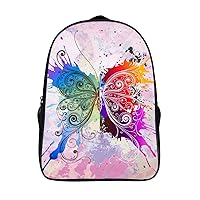 Butterfly 16 Inch Backpack Durable Laptop Backpack Casual Shoulder Bag Travel Daypack