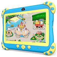 YINOCHE Toddler Tablet for Kids 7 inch Kids Tablet WiFi Kids Tablets 32G Android 10 Tablet for Toddlers Parental Control Children's Tablet with Kids Software Pre-Installed Kid-Proof Case (Blue)