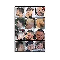 Modern Barbershop Salon Haircut Men Infographic Poster Laminated Men's Hairstyle Haircut Poster3 Poster for Room Aesthetic Posters & Prints on Canvas Wall Art Poster for Room 16x24inch(40x60cm)