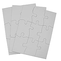 Puzzle-It 9-Piece Blank Puzzle, 12 Puzzles Per Package, 4
