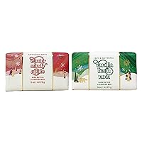 Bath and Body Vanilla Bean Noel and Winter Candy Apple Shea Butter Cleansing Bar 2 Piece Set