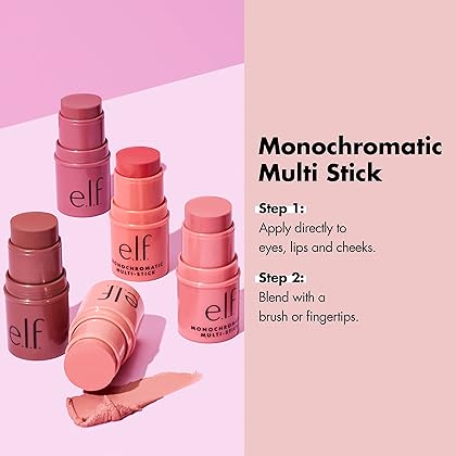 e.l.f. Monochromatic Multi Stick, Luxuriously Creamy & Blendable Color, For Eyes, Lips & Cheeks, Vegan & Cruelty-Free, Bronzed Cherry, 0.155 Oz