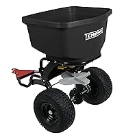 Chapin 8622B Made in The USA 150-Pound Tow and Pull Behind Spreader with Auto-Stop Dual Impeller That Stops When Not Moving, Designed for Farm and Tough Terrain, Hitch Pins, Black