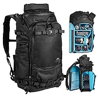 Tenzing 30 Liter Water Resistant Camera Backpack 14 inch Laptop Compartment with Rain Cover Fits Cameras, Drone, Lenses,Tripod, etc(Black)