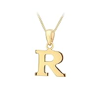 CARISSIMA Gold Ladies 9CT Yellow Gold Initial Pendant on 9CT Yellow Gold 25 Diamond Cut Adjustable Chin Chain 41cm/16-46cm/18 Chain
