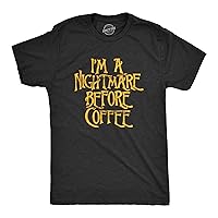 Mens I'm A Nightmare Before Coffee Tshirt Funny Christmas Movie Tee