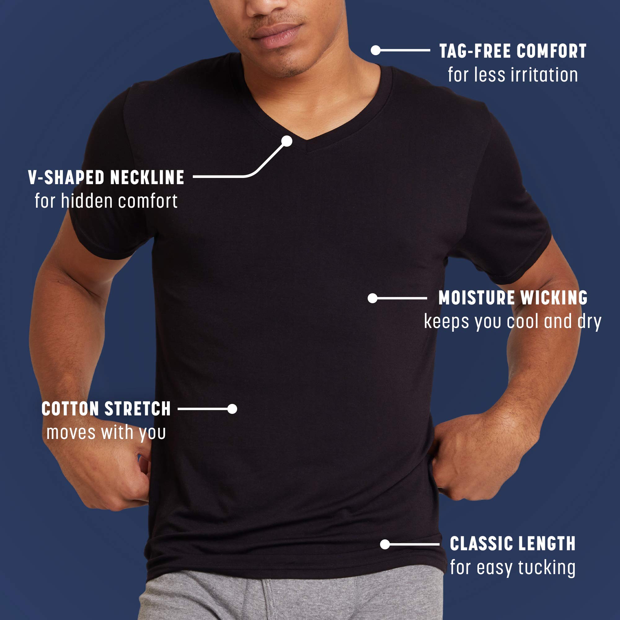 Gildan Men's Cotton Stretch T-Shirts, Multipack