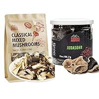 VIGOROUS MOUNTAINS Dried Mixed Mushrooms Blend and Dried Woodear Mushrooms for Cooking