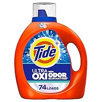 Tide Ultra OXI with Odor Eliminators Liquid Laundry Detergent, 115 oz, For Visible and Invisible Dirt