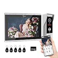 Wired Video Doorbell Apartment Intercom Syatem,10 Inch Full Touch Monitor,1080P Doorbell Camera,TUYA WiFi Smart Home Video Intercom Door Phone Kits IC Unlock for Villa Home,32G