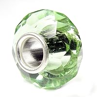 Sterling Silver Simulated Birthstone Crystal European Style Bead Charm