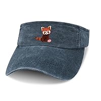 Red Panda Portrait Leaky Top Denim Hat Print Sun Visor Hat Baseball Cap Golf Hat for Adult