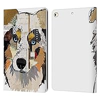 Head Case Designs Officially Licensed Michel Keck Australian Shepherd Dogs 3 Leather Book Wallet Case Cover Compatible with Apple iPad 9.7 2017 / iPad 9.7 2018