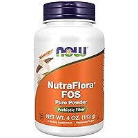 NOW Supplements, NutraFlora FOS (Fructooligosaccharides) Pure Powder, Prebiotic Fiber, 4-Ounce