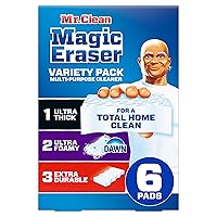 Magic Eraser Variety Pack with Ultra Thick, Ultra Foamy, and Extra Durable Multi Purpose Cleaner, Magic Eraser Sponge Multi Surface Cleaner, 6ct