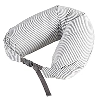 【Counter Genuine】 MUJINeck Pillow Neck Pillow for Airplane Travel Neck Pillow for car Sofa Pillow U-Pillow (Specifications 16x67cm, Gray Stripes)