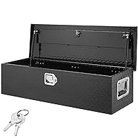VEVOR Heavy Duty Aluminum Truck Bed Tool Box, Diamond Plate Tool Box with Side Handle and Lock Keys, Storage Tool Box Chest Box Organizer for Pickup, Truck Bed, RV, Trailer, 39