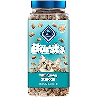 Bursts Crunchy Cat Treats, Seafood 12-oz Tub