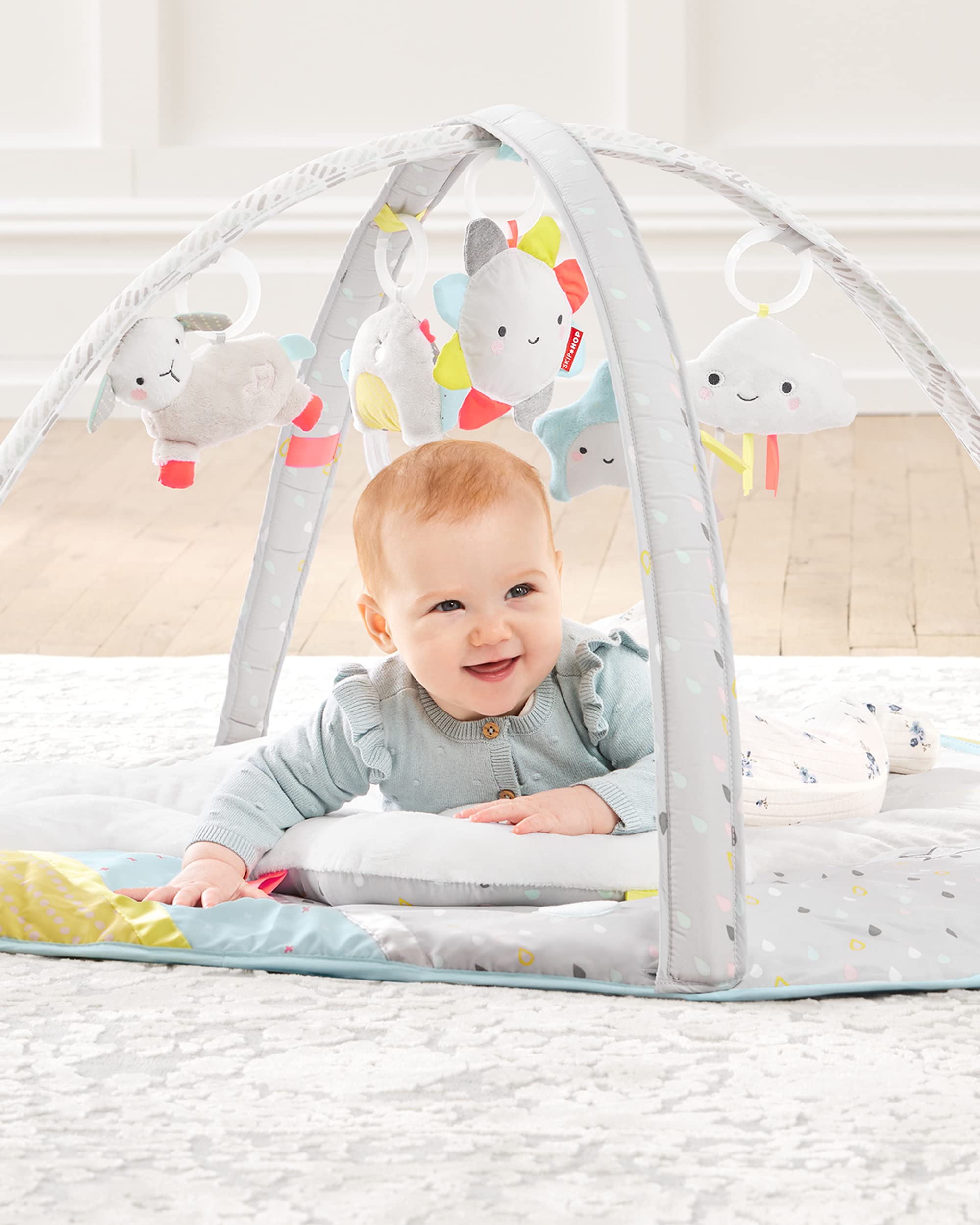 Skip Hop Baby Play Gym and Infant Playmat, Silver Lining Cloud, Grey & Baby Stroller Toy, Silver Lining Cloud Jitter, Cloud