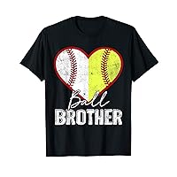 Baseball Softball Ball Heart Brother T-Shirt