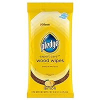 Pledge Expert Care Wood Wipes, Shines and Protects, Removes Fingerprints, Lemon Scent, 24 Wipes