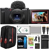Sony ZV-1 II Vlog Camera with 4K Video & 20.1MP for Content Creators and Vloggers Black ZV-1M2/B Bundle with Deco Gear Case + Extra Battery + 64GB Memory Card + HDMI Micro Cable + Accessories Kit