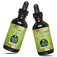 Go Nutrients Liquid Vitamin D3 with K2 (MK-7) Drops & Prostate Edge Prostate Supplement for Men with Pygeum and Saw Palmetto Extract Vitamin D3 and K2 Liquid Vitamin Drops That Help Emotional State
