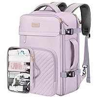 DEEGO Women'S Carry On Backpack, Airline Approved Travel Backpack, Personal Item Backpack With Toilet Bag, University Backpack, Waterproof Leisure Weekend Backpack, Purple