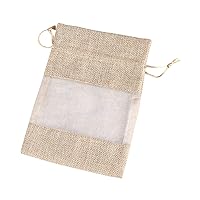LKOOFHNM Linen Burlap Organza Bag With Drawstring For Wedding Party Cosmetic Samples Goodies Candy Storage Jars