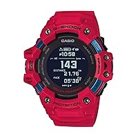 Casio Men's G-Shock Move, GPS + Heart Rate Running Watch, Quartz Solar Assisted Watch with Resin Strap, Red, (Model: GBD-H1000-4)