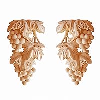 Pair of Wood Carved Grape 7-3/4