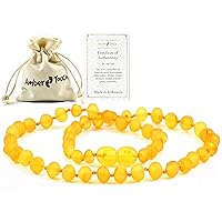 RAW Baltic Amber Necklace - Natural Amber from Baltic Region, Genuine Amber (13in.)
