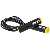 SKLZ Adjustable Jump Rope with Padded Grips , Black/Yellow