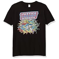 Warner Brothers Justice League Group Powers Boy's Premium Solid Crew Tee, Black, Youth X-Small