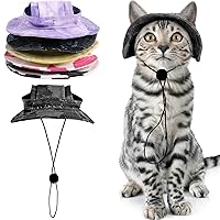 Bonaweite Cat Hats for Cats Only, Sphynx Hat with Ear Hole, Cat Cowboy Hats for Birthday Party Halloween, Kitten Headwear Mini Sun Sombrero Caps, Pet Chihuahua Sunscreen Baseball Outdoor Climbing Cap
