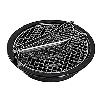 Japan Korean Cookware Aburi Stove Top Grill Pan, Black, Korean BBQ Grill Plate Complete With a Built-in Water Pan Free 304 Stainless Steel Barbecue Tongs (Japan Import)