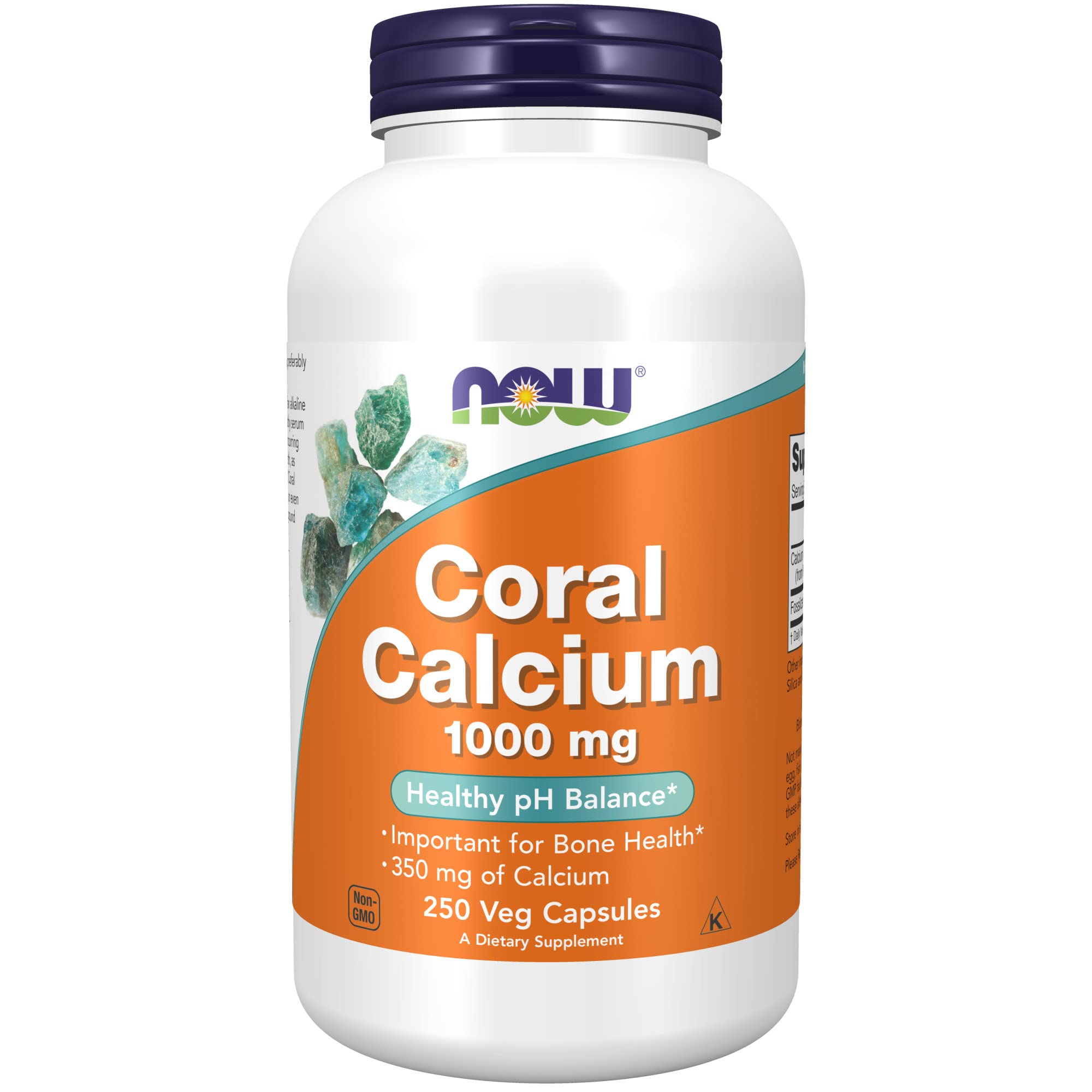 NOW Supplements, Coral Calcium 1,000 mg, Bone Health*, Healthy pH Balance*, 250 Veg Capsules