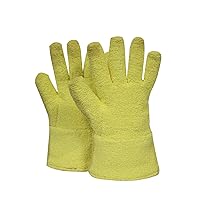 NATIONAL SAFETY APPAREL G46KTNL00213 Kevlar Terry Glove with Nomex Lining, Small, Yellow