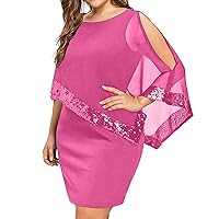 Sequins Chiffon Asymmetric Shoulder Dress Overlay Strapless Plus Size Cold Women Women's Dress Sexy Midi Dress