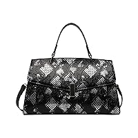 Women's PU Leather Handbags Stylish Snake Print Patchwork Satchel Outdoor Tote Purse Ladies Casual Work Shoulder Bags