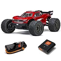 ARRMA RC Truck 1/10 VORTEKS 4X2 Boost MEGA 550 Brushed Stadium Truck RTR with Battery & Charger, Red, ARA4105SV4T1