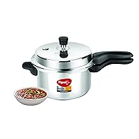 Pigeon 5 Quart Pressure Cooker, Small, Stainless Steel, Olla de Presion Acero Inoxidable, Gas & Induction Compatible, Fast Instant Pressure Pot for Meat, Rice & Legumes, Indian Pressure Cooker 5 Liter