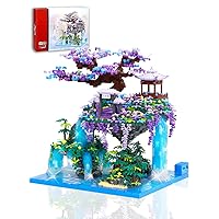 Cherry Blossom Bonsai Tree Set with Lights, Collectible of Japanese Sakura Tree House Model Building Kit, Birthday for Kids Age 14+&Adults Chineses Architecture