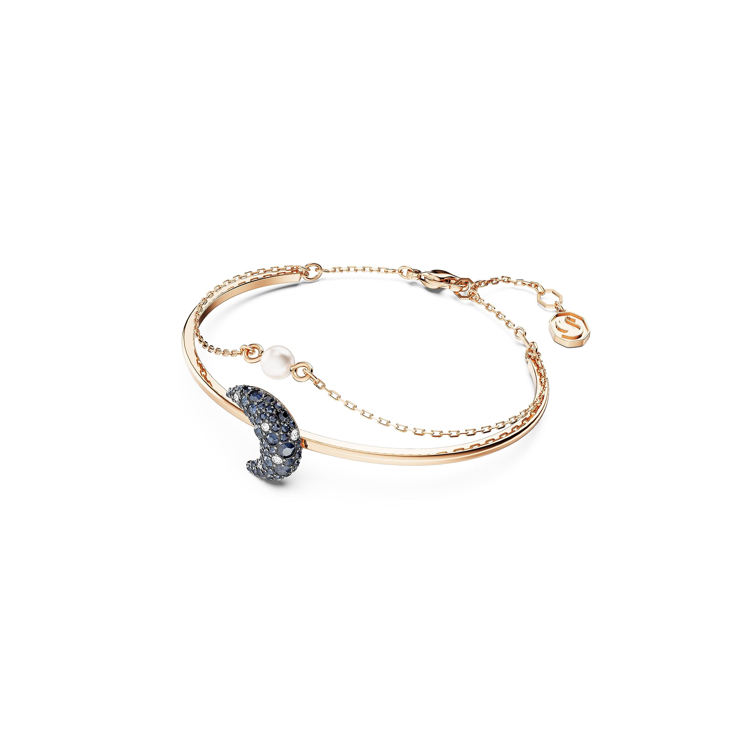 SWAROVSKI Luna Bangle, Moon, Multicolored, Rose gold-tone Finish