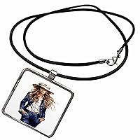 Pretty Nautical Girl Illustration - Necklace With Pendant (ncl-383328)