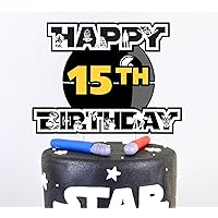Customize Star Mandalorian Birthday Cake Topper for Galactic Wars Party Decorations