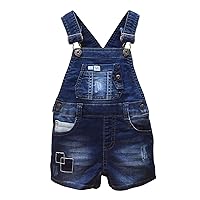 KIDSCOOL SPACE Baby & Little Girls/Boys Summer Shorts,Adjustable Jean Shortall Overalls