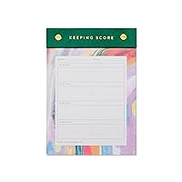 Designworks Ink Colorful Score Keeping Notepad for Game Nights - Game Score Sheet Pad Includes 60 Perforated Game Score Sheets with 4-Player Blank Sheets for Score Keeping, Multi (PPB57-2022)