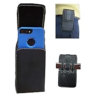 Nylon Phone Pouch for iPhone 15 14 Plus / 8 7 6 Plus, Rugged Holster, W/Fixed Belt Loop and Clip Holder, Magnetic Closure, Fits Slim (Commuter) Cases On Cell Phone (Vertical)